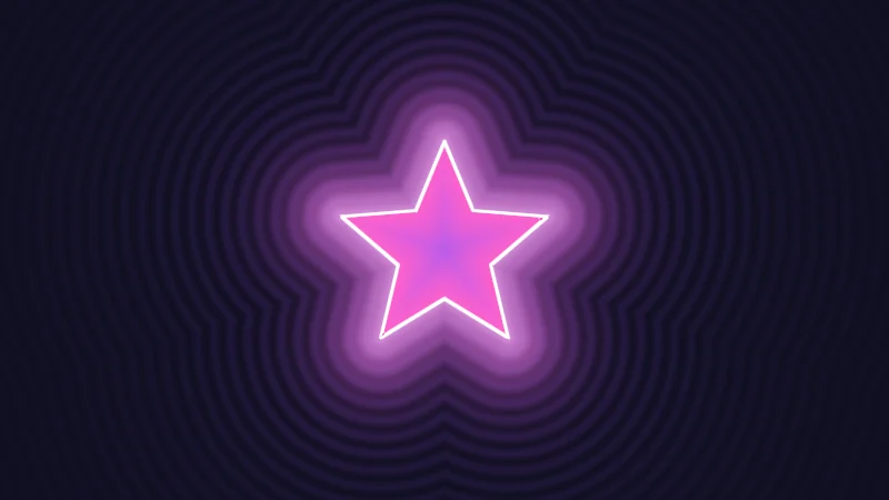 The same demo rendered in Unity. A glowing pink shape that keeps changing from a circle into a star, a heart and a moon.