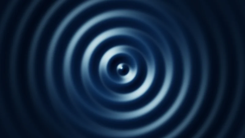 The same demo rendered in Unity. Blue rings spreading out from the middle of a dark pond, catching light from the top left.